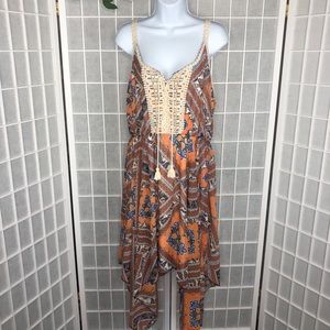 Almost Famous Orange and Blue Asymmetrical Dress